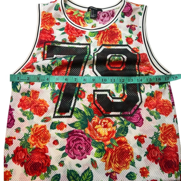 Forever 21 Mesh Floral Jersey Tank size Small - Picture 12 of 14